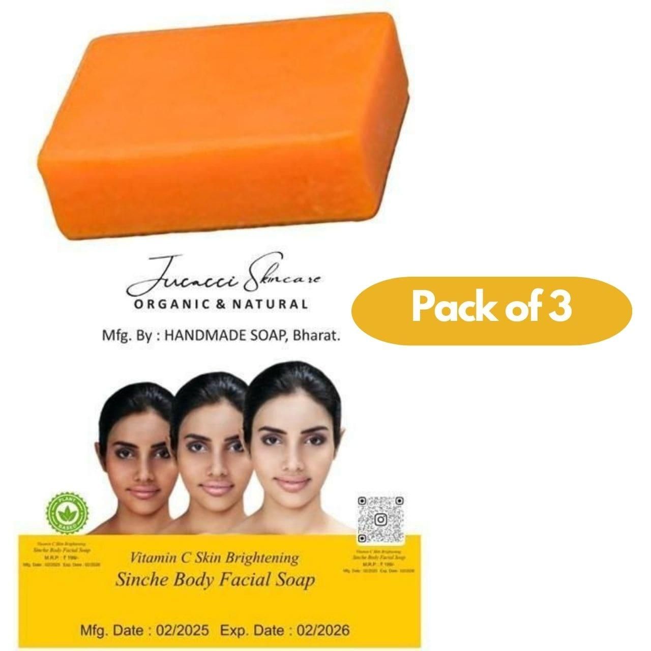 Lucacci Sinche Kojic Skin Whitening Facial Body Soap Pack of 3 - 300 g